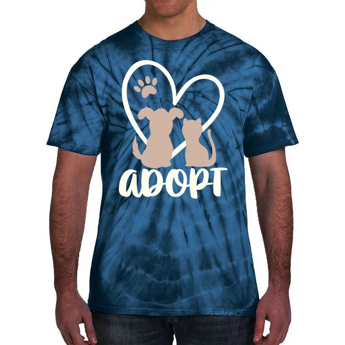 Adopt Rescue Pet Owner Rescue Mom Or Dad Dog And Cat Tie-Dye T-Shirt