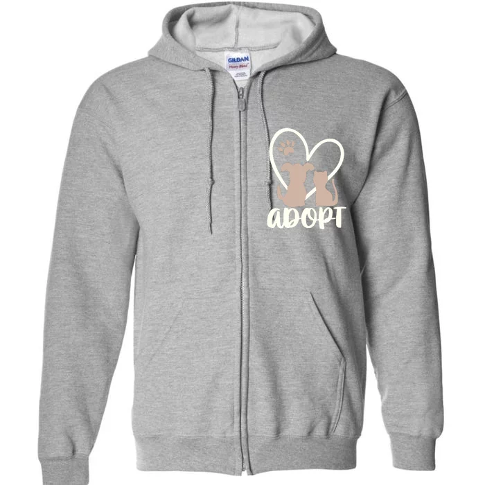 Adopt Rescue Pet Owner Rescue Mom Or Dad Dog And Cat Full Zip Hoodie