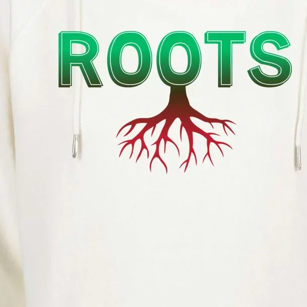 African Roots Powerful Tree Cool Black History Month Gift Meaningful Gift Womens Funnel Neck Pullover Hood