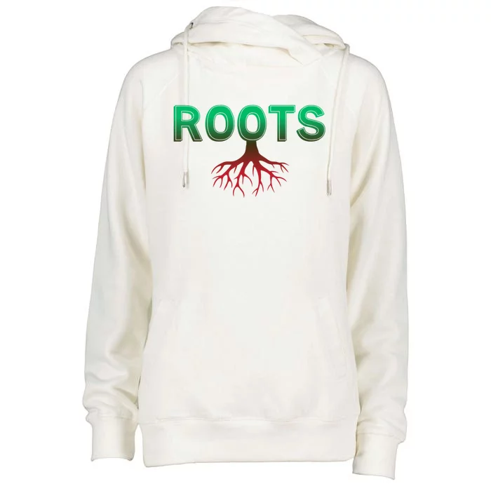 African Roots Powerful Tree Cool Black History Month Gift Meaningful Gift Womens Funnel Neck Pullover Hood