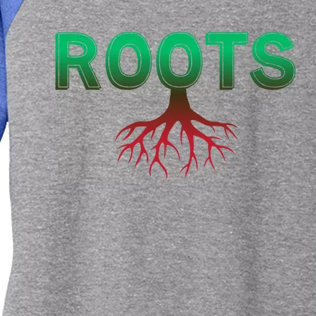 African Roots Powerful Tree Cool Black History Month Gift Meaningful Gift Women's Tri-Blend 3/4-Sleeve Raglan Shirt