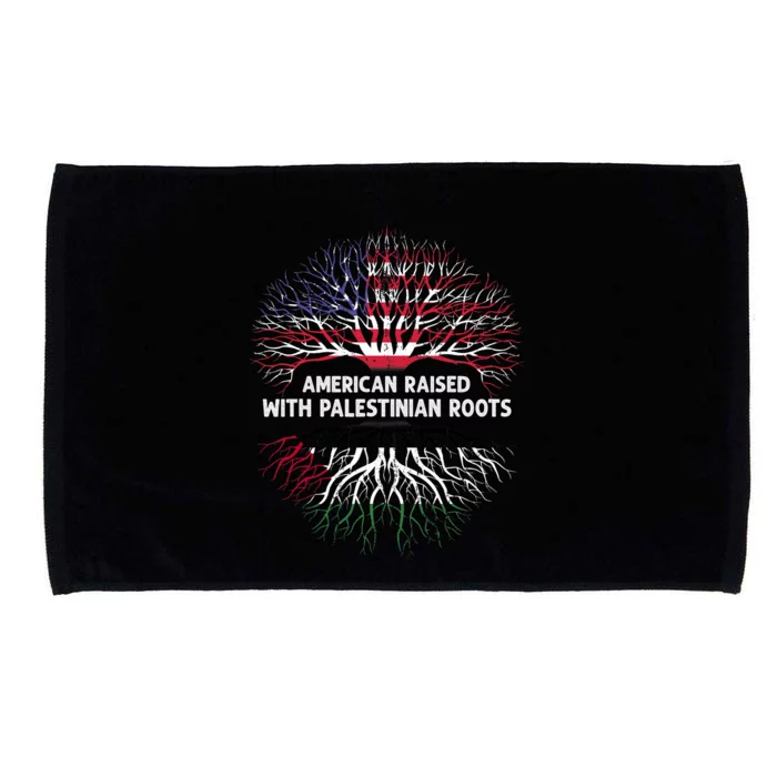 American Raised Palestinian Roots Usa Gaza Palestine Flag Microfiber Hand Towel