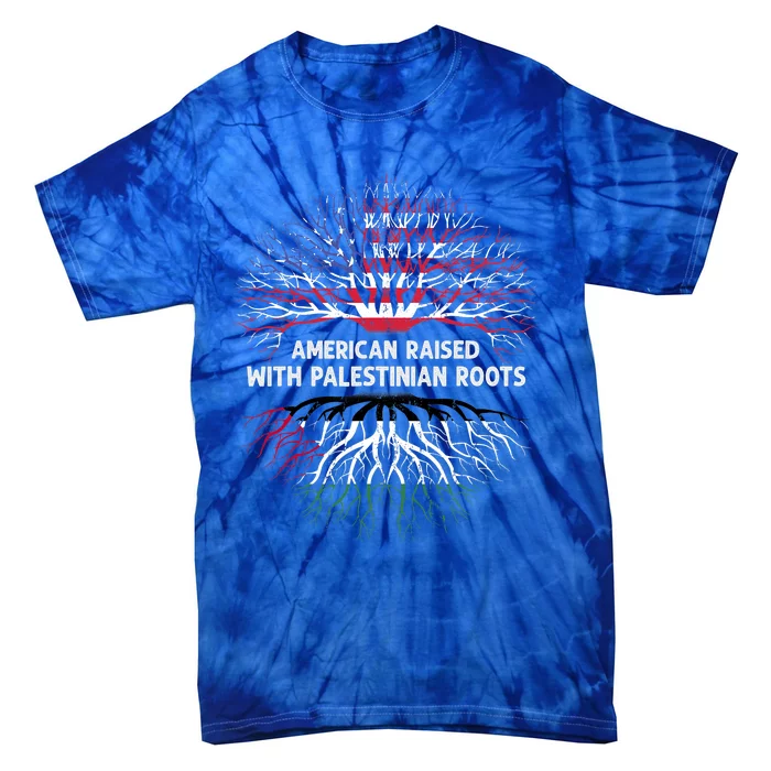 American Raised Palestinian Roots Usa Gaza Palestine Flag Tie-Dye T-Shirt