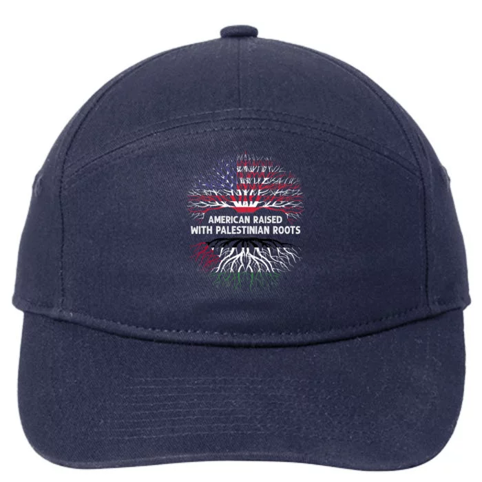 American Raised Palestinian Roots Usa Gaza Palestine Flag 7-Panel Snapback Hat