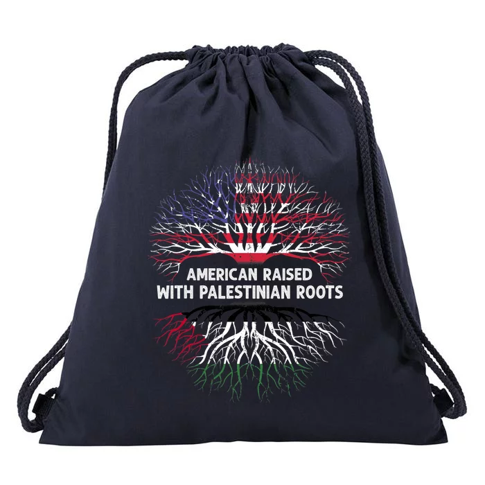 American Raised Palestinian Roots Usa Gaza Palestine Flag Drawstring Bag