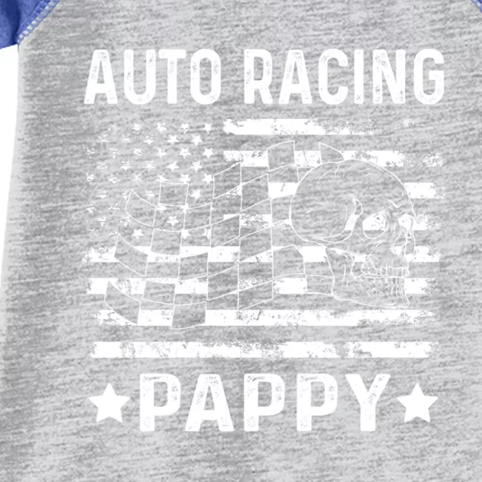 Auto Racing Pappy Grandpa Usa Flag 4th Of July Gift Infant Baby Jersey Bodysuit