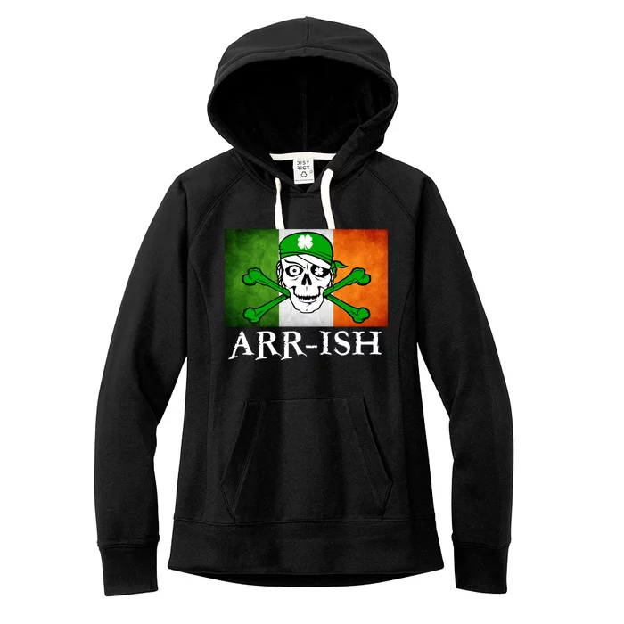 Arr-ish Irish Pirate St. Patrick's Day Flag Women's Fleece Hoodie