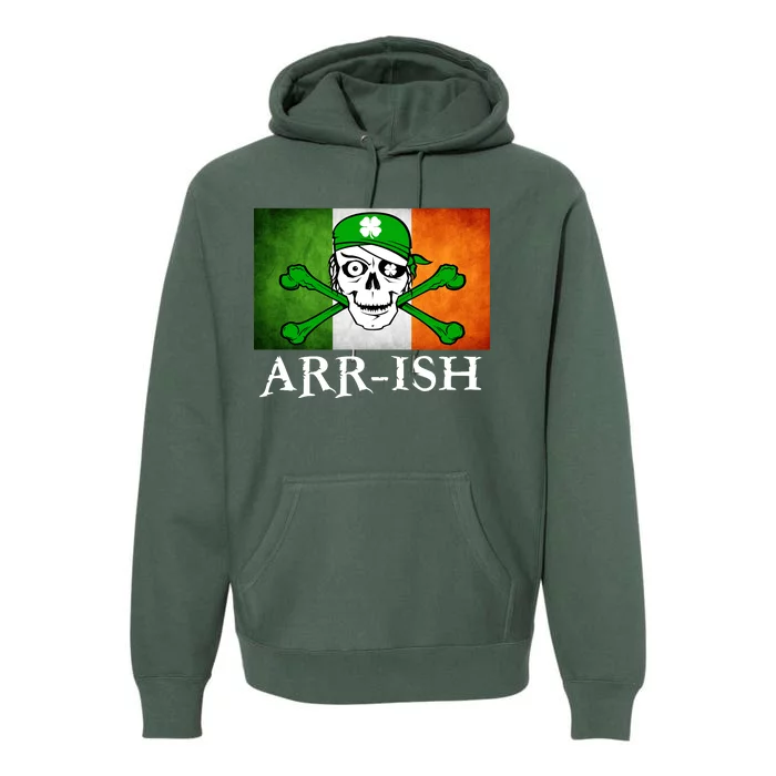 Arr-ish Irish Pirate St. Patrick's Day Flag Premium Hoodie