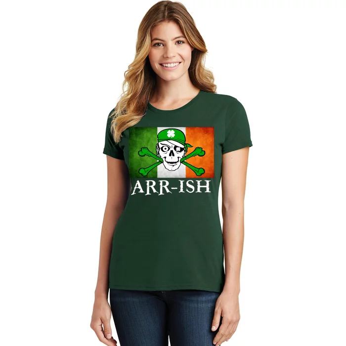 Arr-ish Irish Pirate St. Patrick's Day Flag Women's T-Shirt