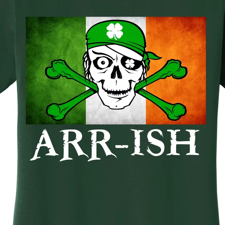 Arr-ish Irish Pirate St. Patrick's Day Flag Women's T-Shirt