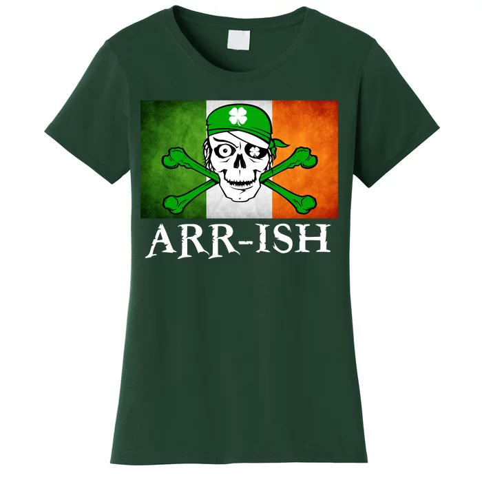 Arr-ish Irish Pirate St. Patrick's Day Flag Women's T-Shirt