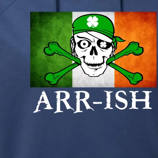 Arr-ish Irish Pirate St. Patrick's Day Flag Performance Fleece Hoodie