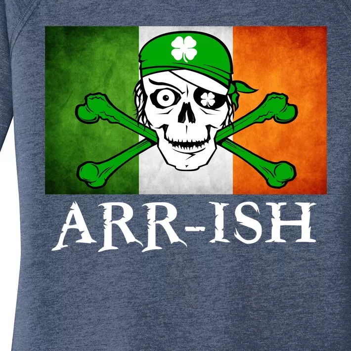 Arr-ish Irish Pirate St. Patrick's Day Flag Women's Perfect Tri Tunic Long Sleeve Shirt