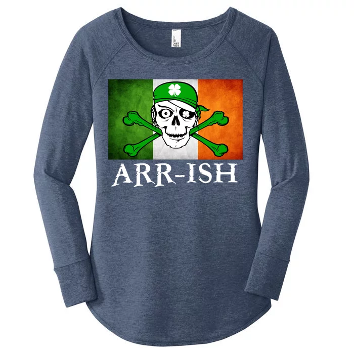 Arr-ish Irish Pirate St. Patrick's Day Flag Women's Perfect Tri Tunic Long Sleeve Shirt