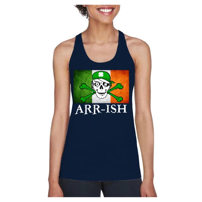 Arr-ish Irish Pirate St. Patrick's Day Flag Women's Racerback Tank