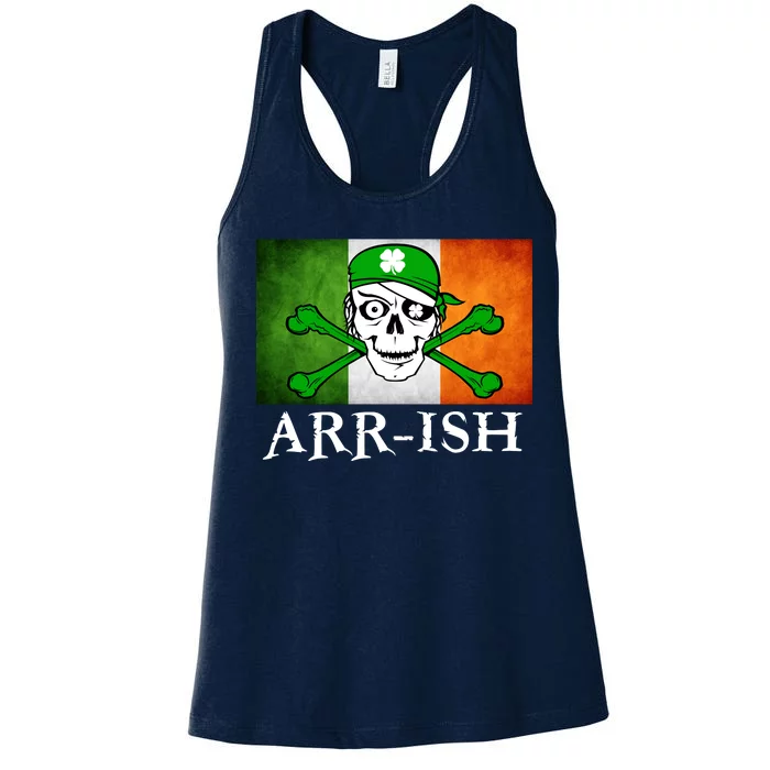 Arr-ish Irish Pirate St. Patrick's Day Flag Women's Racerback Tank