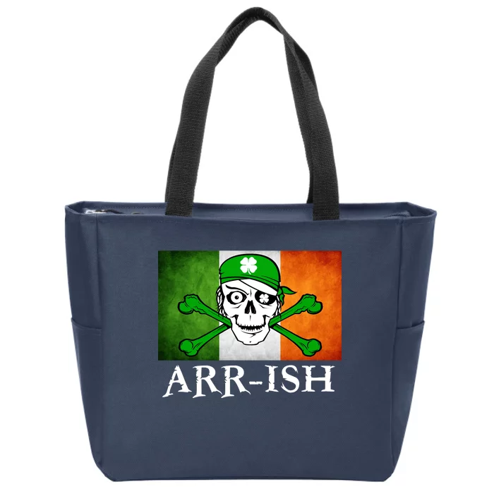 Arr-ish Irish Pirate St. Patrick's Day Flag Zip Tote Bag