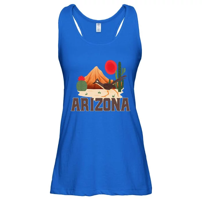 Arizona Roadrunner Retro Boho Desert Cactus Ladies Essential Flowy Tank