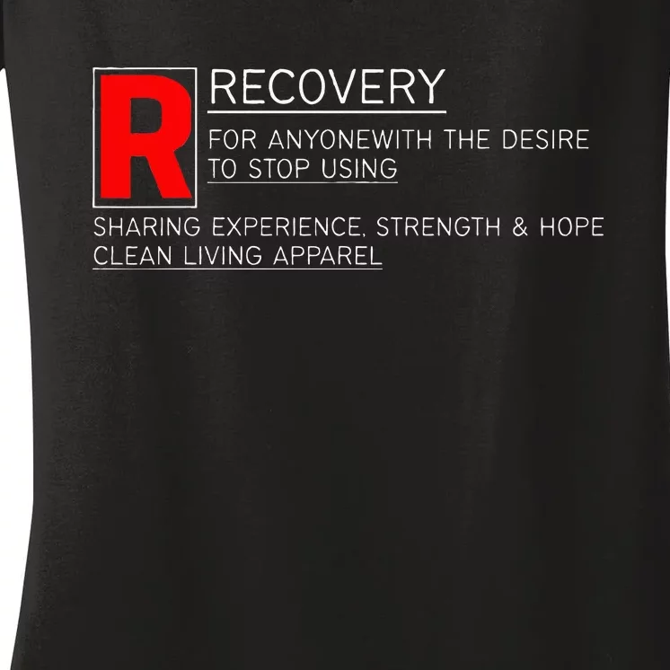 Addiction Recovery Rated Women's V-Neck T-Shirt