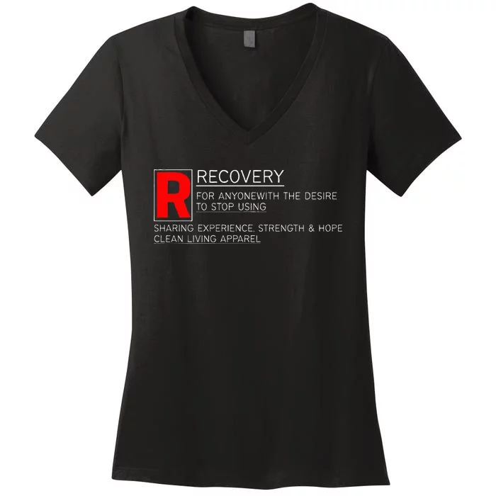 Addiction Recovery Rated Women's V-Neck T-Shirt