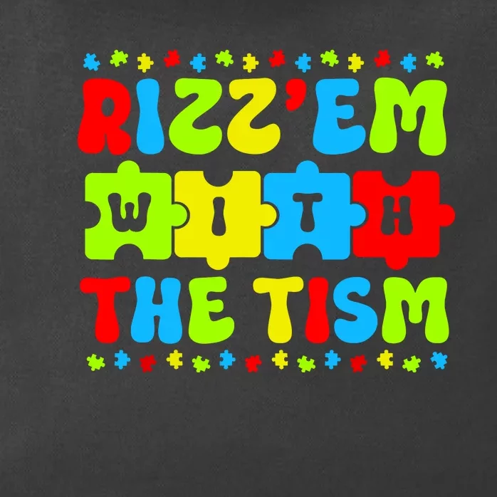 Autistic Rizz Rizzem With The Tism Meme Autism Awareness Zip Tote Bag