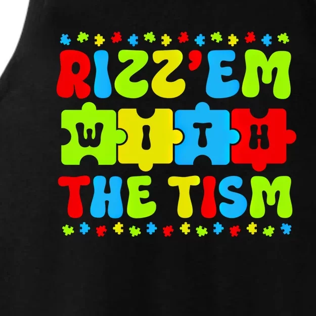 Autistic Rizz RizzEm With The Tism Meme Autism Awareness Gift Ladies Tri-Blend Wicking Tank