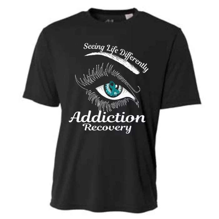 Addiction Recovery Ribbon Recovered To Addiction Cooling Performance Crew T-Shirt