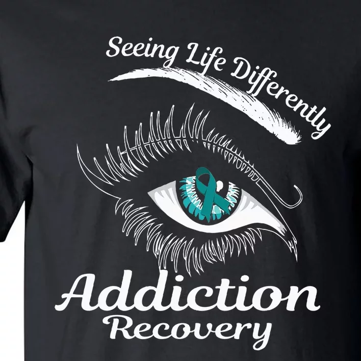 Addiction Recovery Ribbon Recovered To Addiction Tall T-Shirt