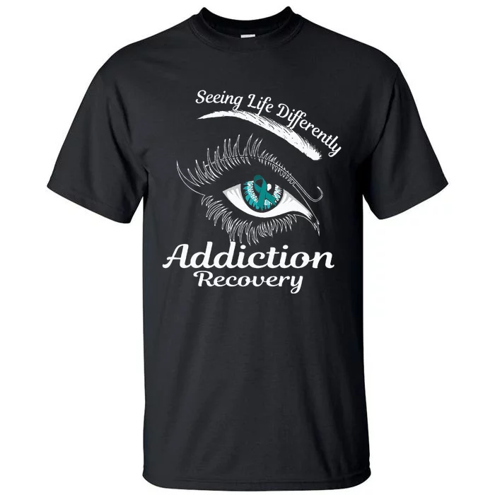 Addiction Recovery Ribbon Recovered To Addiction Tall T-Shirt