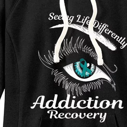 Addiction Recovery Ribbon Recovered To Addiction Women's Fleece Hoodie