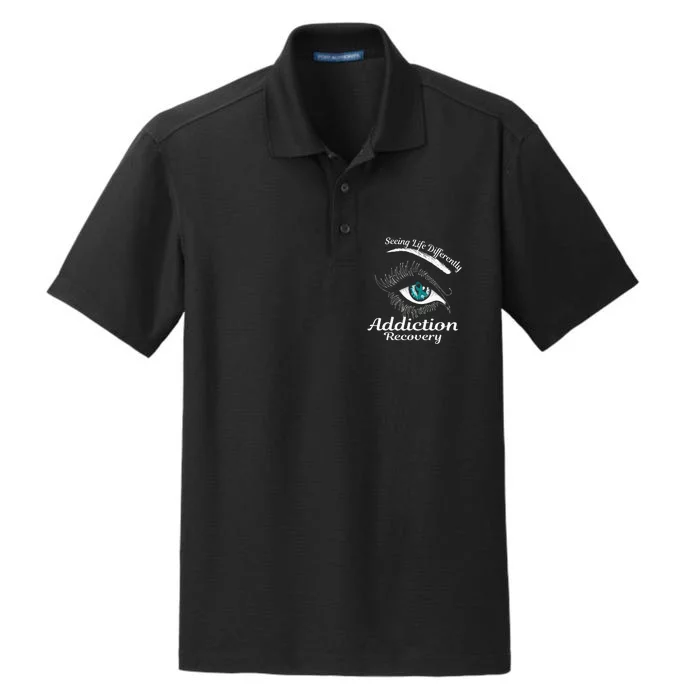 Addiction Recovery Ribbon Recovered To Addiction Dry Zone Grid Performance Polo