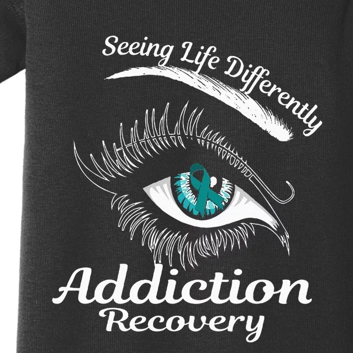 Addiction Recovery Ribbon Recovered To Addiction Baby Bodysuit