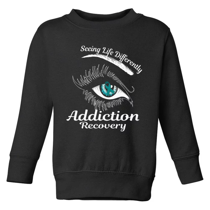 Addiction Recovery Ribbon Recovered To Addiction Toddler Sweatshirt