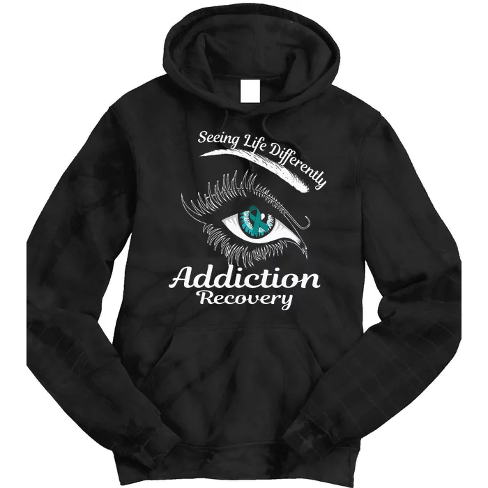 Addiction Recovery Ribbon Recovered To Addiction Tie Dye Hoodie