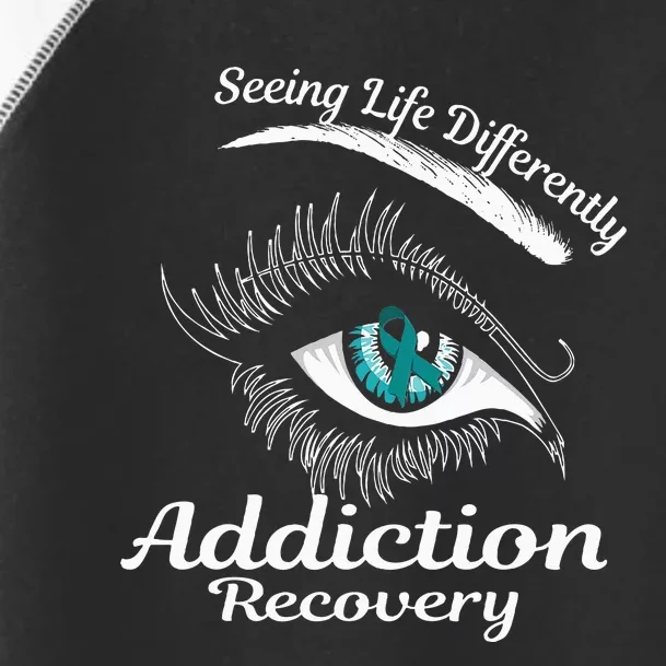 Addiction Recovery Ribbon Recovered To Addiction Toddler Fine Jersey T-Shirt