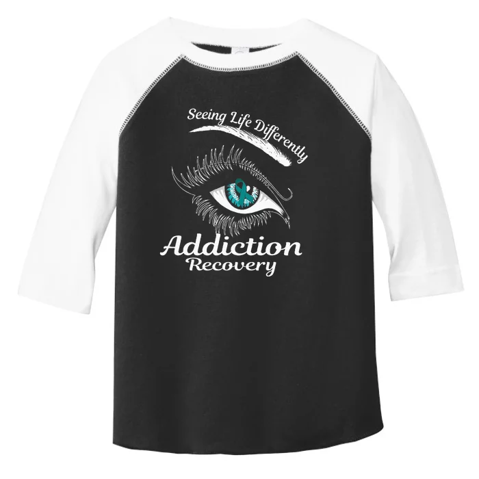 Addiction Recovery Ribbon Recovered To Addiction Toddler Fine Jersey T-Shirt