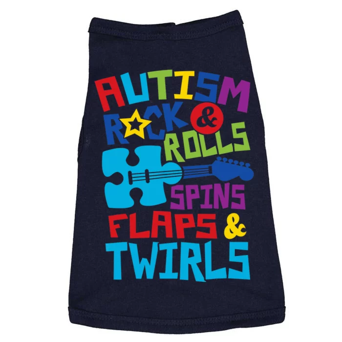 Autism rock rolls spins flaps twirls Doggie Tank