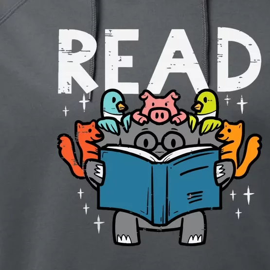 Animals Read Reading Book Librarian Across America Performance Fleece Hoodie