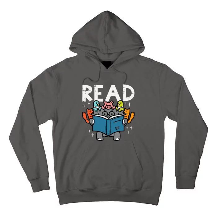 Animals Read Reading Book Librarian Across America Tall Hoodie