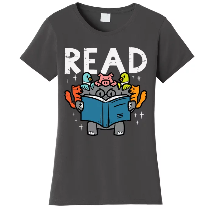 Animals Read Reading Book Librarian Across America Women's T-Shirt