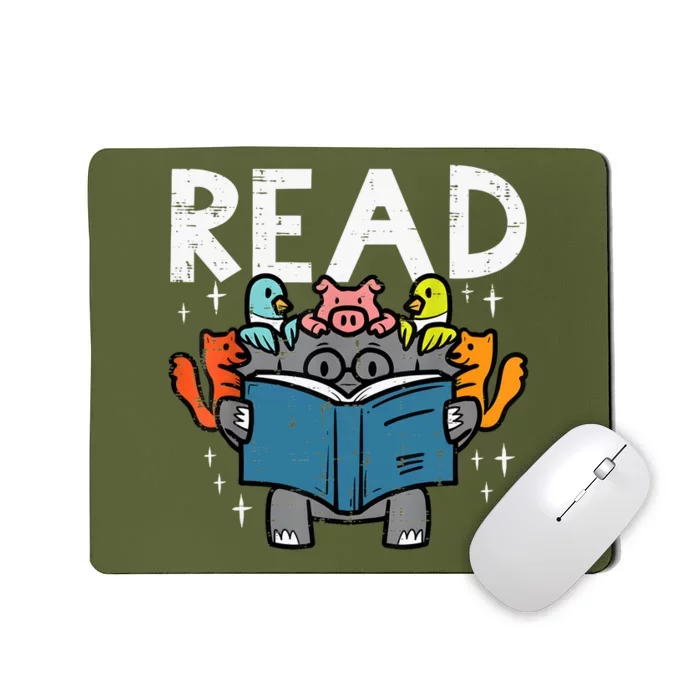 Animals Read Reading Book Librarian Across America Mousepad