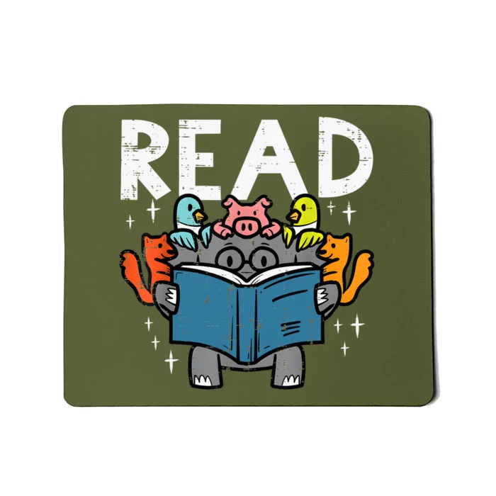 Animals Read Reading Book Librarian Across America Mousepad