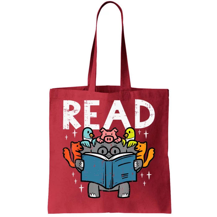 Animals Read Reading Book Librarian Across America Tote Bag