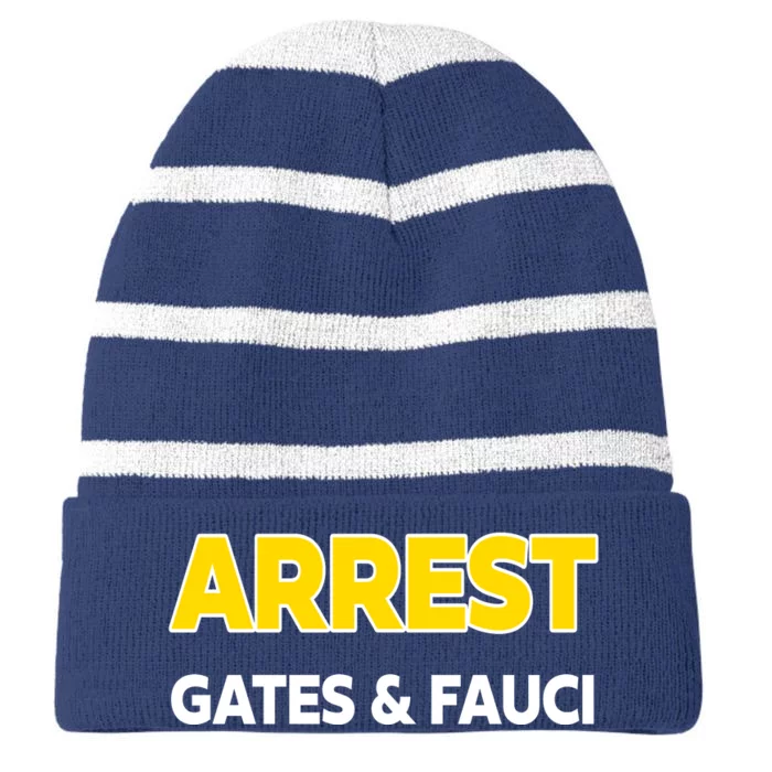 Arrest Gates And Fauci Striped Beanie with Solid Band