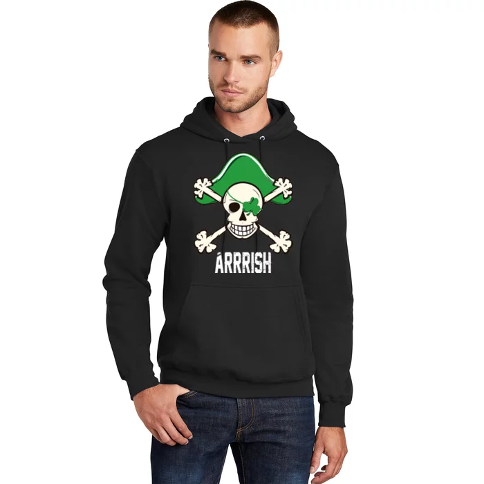 Arrrish Irish Clover skull St Patricks Day Hoodie