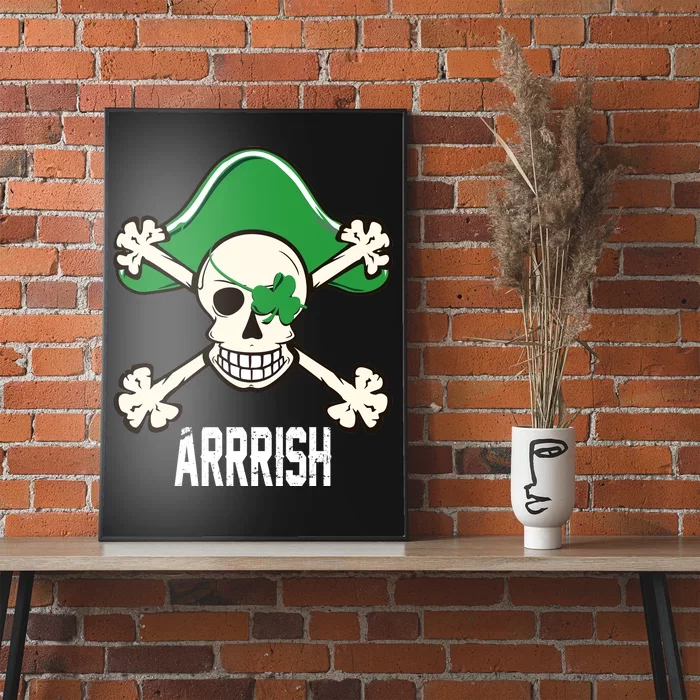 Arrrish Irish Clover skull St Patricks Day Poster