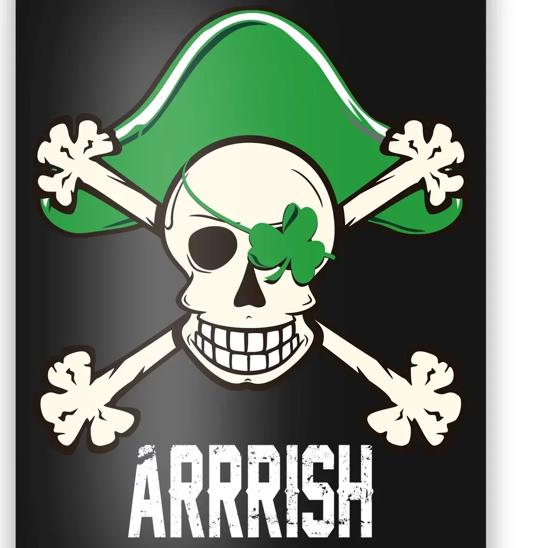 Arrrish Irish Clover skull St Patricks Day Poster