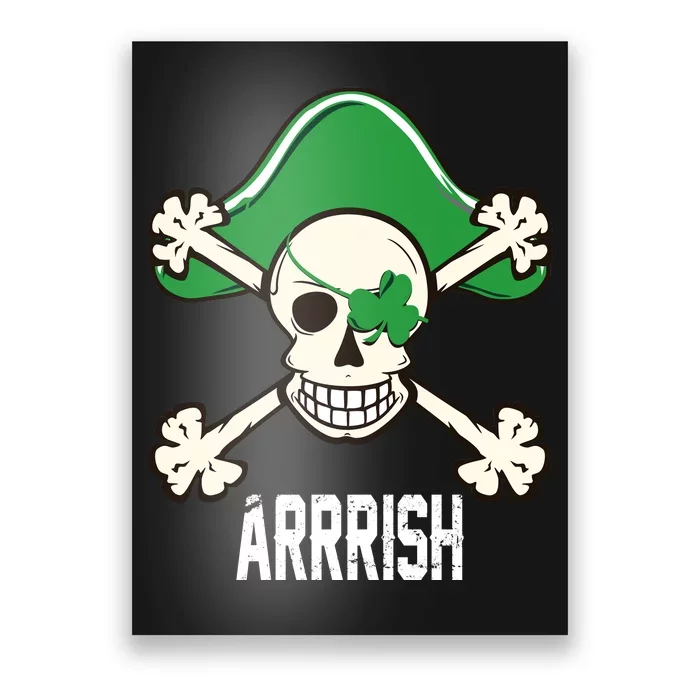 Arrrish Irish Clover skull St Patricks Day Poster