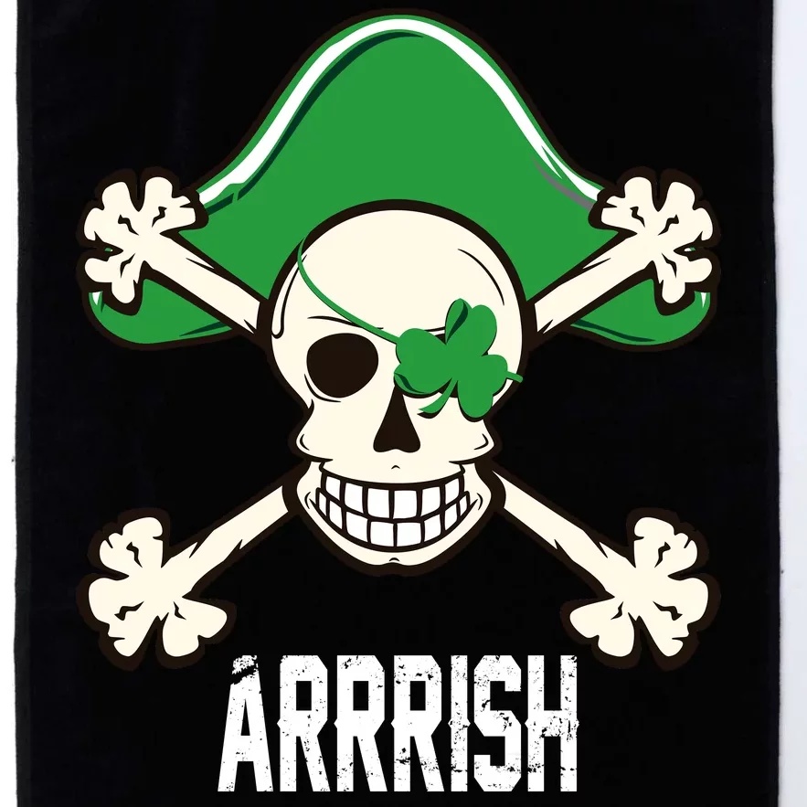 Arrrish Irish Clover skull St Patricks Day Platinum Collection Golf Towel