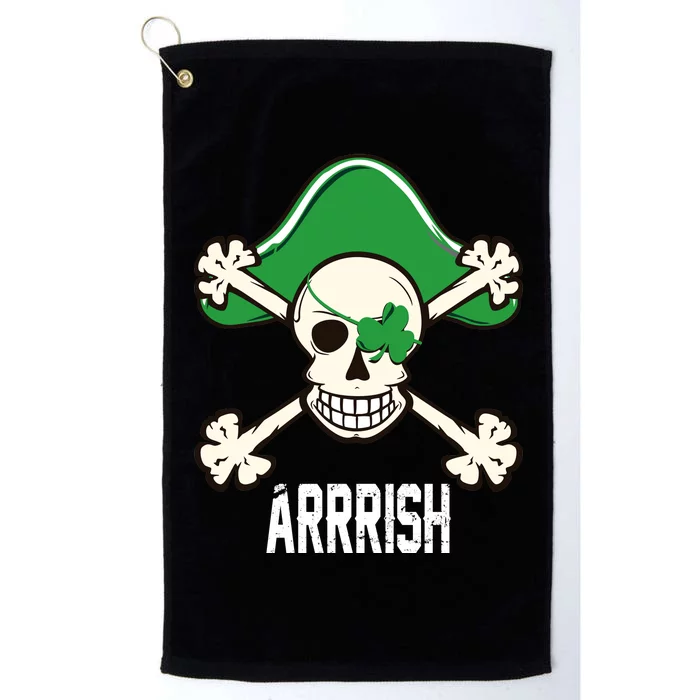 Arrrish Irish Clover skull St Patricks Day Platinum Collection Golf Towel